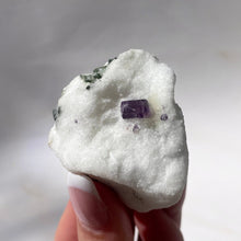 Load image into Gallery viewer, PURPLE SCAPOLITE W. DIOPSIDE ON CALCITE (25) The Crystal Avenues 
