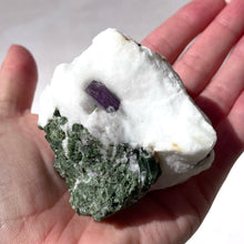 Load image into Gallery viewer, PURPLE SCAPOLITE W. DIOPSIDE ON CALCITE (3) The Crystal Avenues 
