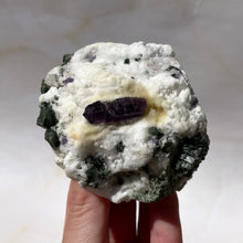 Load image into Gallery viewer, PURPLE SCAPOLITE W. DIOPSIDE ON CALCITE (6) The Crystal Avenues 
