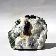 Load image into Gallery viewer, PURPLE SCAPOLITE W. DIOPSIDE ON CALCITE (6) The Crystal Avenues 
