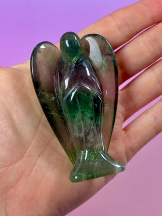 RAINBOW FLUORITE ANGEL - HANDCARVED (2) Angel The Crystal Avenues 
