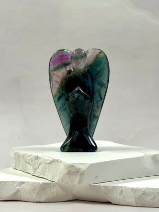 RAINBOW FLUORITE ANGEL - HANDCARVED (5) Angel The Crystal Avenues 