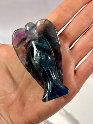 RAINBOW FLUORITE ANGEL - HANDCARVED (5) Angel The Crystal Avenues 