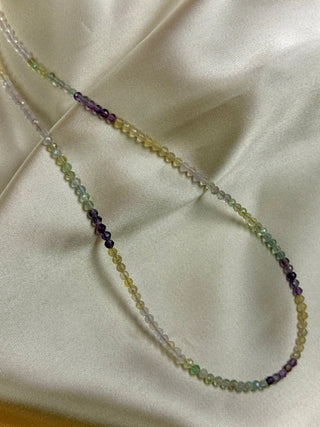 RAINBOW FLUORITE FACET CHOKER NECKLACE - EXCLUSIVE Necklace The Crystal Avenues 