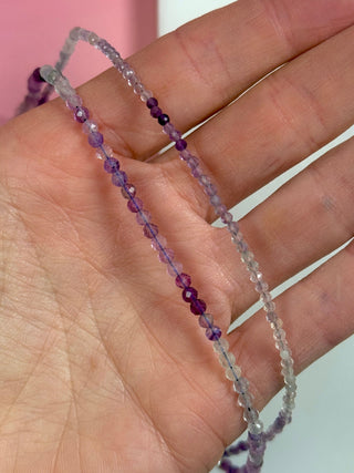 RAINBOW FLUORITE FACET CHOKER NECKLACE Necklace The Crystal Avenues 