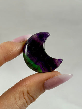 RAINBOW FLUORITE MOON CRYSTAL (2) The Crystal Avenues 