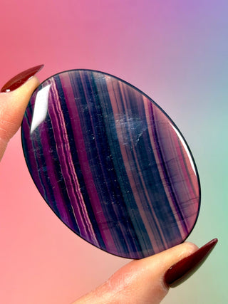 RAINBOW FLUORITE PALM STONE - EXCLUSIVE QUALITY (1) Palm stone The Crystal Avenues 