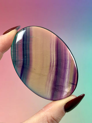 RAINBOW FLUORITE PALM STONE - EXCLUSIVE QUALITY (2) Palm stone The Crystal Avenues 