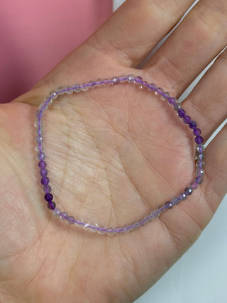RAINBOW FLUORITE (PURPLE) FACET STRETCH BRACELET Bracelet The Crystal Avenues 
