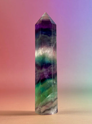 RAINBOW FLUORITE TOWER - EXCLUSIVE QUALITY (1) The Crystal Avenues 