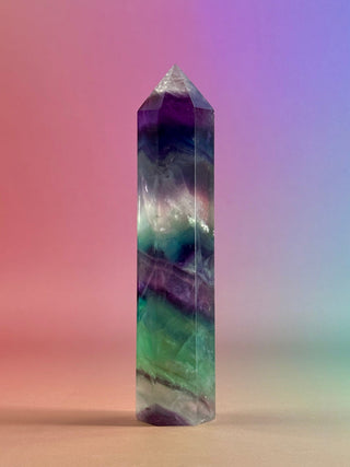 RAINBOW FLUORITE TOWER - EXCLUSIVE QUALITY (1) The Crystal Avenues 