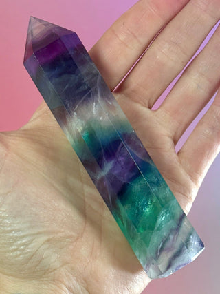 RAINBOW FLUORITE TOWER - EXCLUSIVE QUALITY (1) The Crystal Avenues 