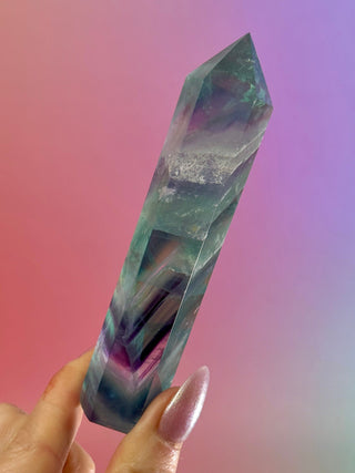 RAINBOW FLUORITE TOWER - EXCLUSIVE QUALITY (3) The Crystal Avenues 