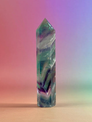 RAINBOW FLUORITE TOWER - EXCLUSIVE QUALITY (3) The Crystal Avenues 