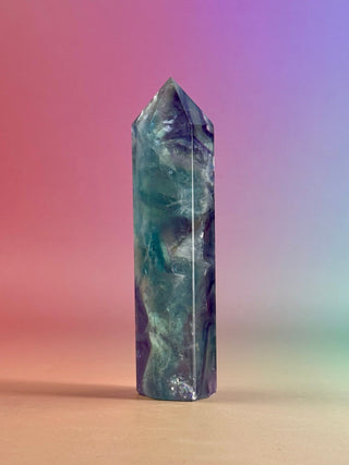 RAINBOW FLUORITE TOWER - EXCLUSIVE QUALITY (4) The Crystal Avenues 