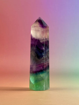 RAINBOW FLUORITE TOWER - EXCLUSIVE QUALITY (5) The Crystal Avenues 