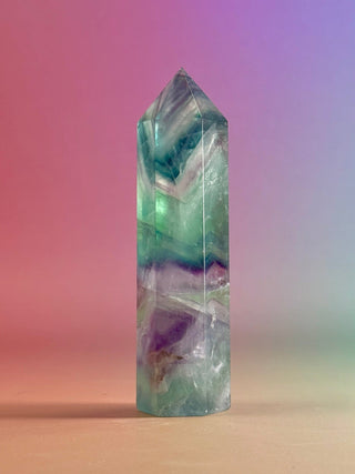 RAINBOW FLUORITE TOWER - EXCLUSIVE QUALITY (8) The Crystal Avenues 