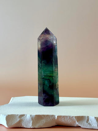 RAINBOW FLUORITE TOWER - EXCLUSIVE QUALITY (E) The Crystal Avenues 