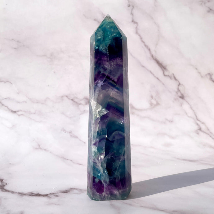 RAINBOW FLUORITE TOWER - LARGE (C) The Crystal Avenues 