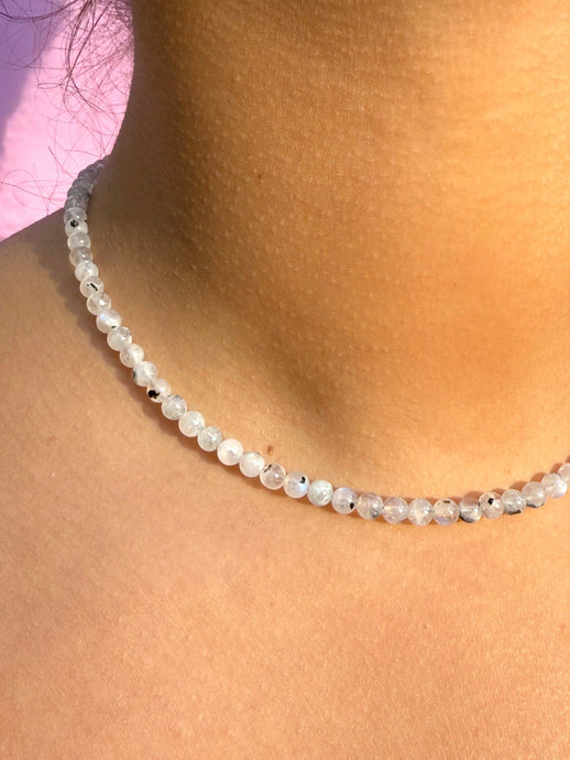 RAINBOW MOONSTONE CHOKER NECKLACE Necklace The Crystal Avenues 