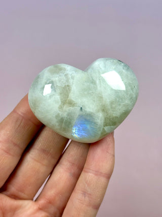 RAINBOW MOONSTONE HEART (5) Heart The Crystal Avenues 