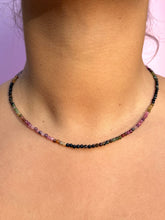 Load image into Gallery viewer, RAINBOW TOURMALINE FACET CHOKER NECKLACE - EXCLUSIVE Necklace The Crystal Avenues 
