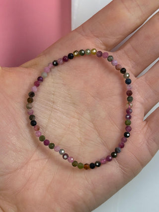 RAINBOW TOURMALINE FACET STRETCH BRACELET - EXCLUSIVE Bracelet The Crystal Avenues 