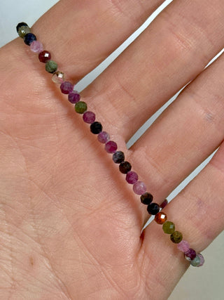 RAINBOW TOURMALINE FACET STRETCH BRACELET - EXCLUSIVE Bracelet The Crystal Avenues 