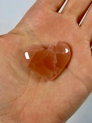 ROSE CALCITE HEART (2) The Crystal Avenues 