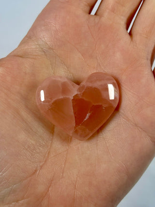 ROSE CALCITE HEART (2) The Crystal Avenues 