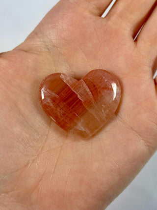 ROSE CALCITE HEART (3) The Crystal Avenues 