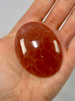 ROSE CALCITE PALM STONE (1) The Crystal Avenues 