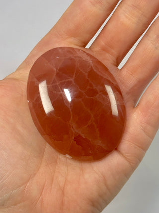 ROSE CALCITE PALM STONE (1) The Crystal Avenues 