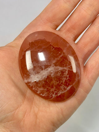 ROSE CALCITE PALM STONE (3) The Crystal Avenues 