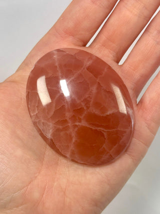 ROSE CALCITE PALM STONE (4) The Crystal Avenues 