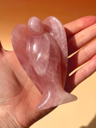 ROSE QUARTZ ANGEL (10 CM) - HANDCARVED Angel The Crystal Avenues 