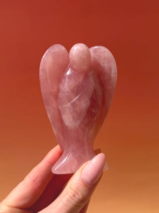 ROSE QUARTZ ANGEL (10 CM) - HANDCARVED Angel The Crystal Avenues 