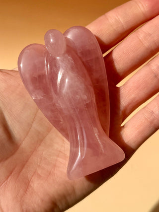 ROSE QUARTZ ANGEL (7.5 CM) - HANDCARVED Angel The Crystal Avenues 