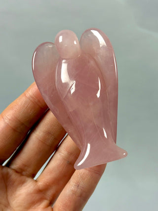 ROSE QUARTZ ANGEL HANDCARVED - EXCLUSIVE QUALITY (1) Angel The Crystal Avenues 