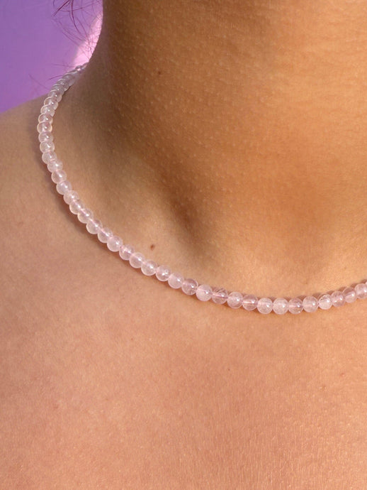 ROSE QUARTZ CHOKER NECKLACE Necklace The Crystal Avenues 