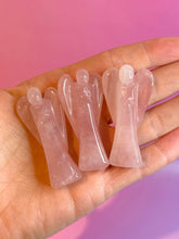 Indlæs billede til gallerivisning ROSE QUARTZ CRYSTAL ANGEL - HANDCARVED Raw Crystal The Crystal Avenues 
