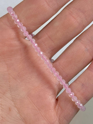 ROSE QUARTZ FACET STRETCH BRACELET Bracelet The Crystal Avenues 