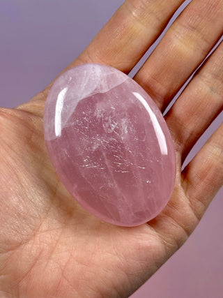 ROSE QUARTZ PALM STONE - EXTRA QUALITY (1) The Crystal Avenues 