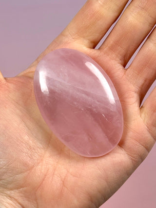ROSE QUARTZ PALM STONE - EXTRA QUALITY (10) The Crystal Avenues 
