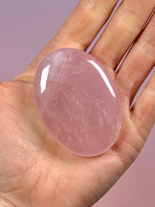 ROSE QUARTZ PALM STONE - EXTRA QUALITY (11) The Crystal Avenues 