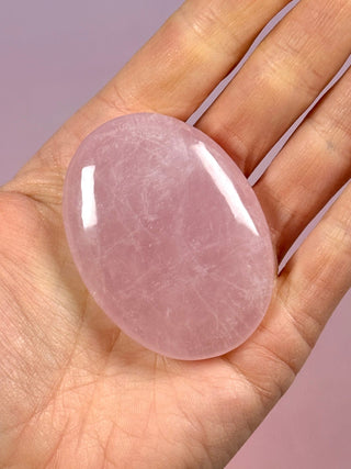 ROSE QUARTZ PALM STONE - EXTRA QUALITY (13) The Crystal Avenues 