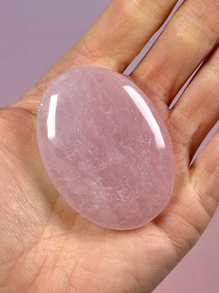 ROSE QUARTZ PALM STONE - EXTRA QUALITY (13) The Crystal Avenues 