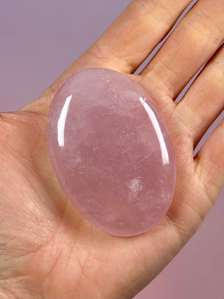ROSE QUARTZ PALM STONE - EXTRA QUALITY (2) The Crystal Avenues 