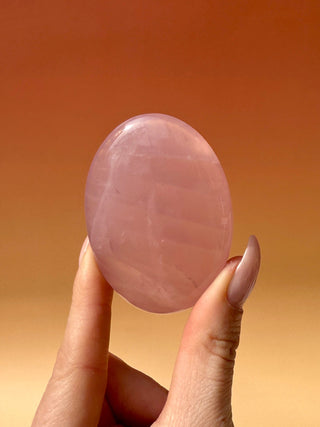 ROSE QUARTZ PALM STONE - EXTRA QUALITY (2) The Crystal Avenues 