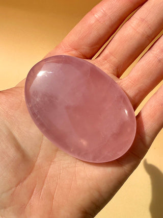 ROSE QUARTZ PALM STONE - EXTRA QUALITY (3) The Crystal Avenues 